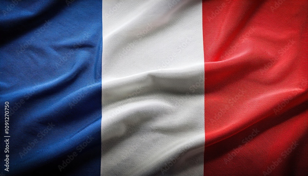 Fototapeta premium The French National Flag. Symbol of Freedom, Unity, and Heritage. Exploring Its History, Cultural Impact, and Usage in Global Celebrations, Tourism, and Modern Design Inspirations