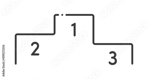 123の数字とシンプルな表彰台のアイコン - 順位やランキングのイメージやレビューのデザイン素材
