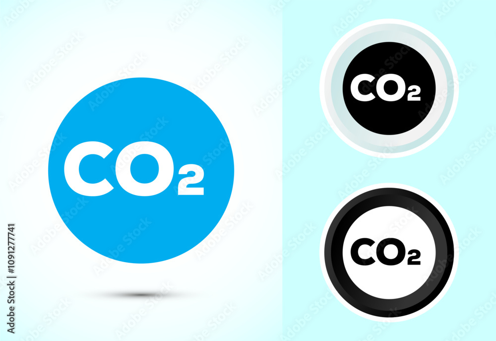 Carbon dioxide icon design illustration, Reduce co2 gas icon Carbon dioxide icon design illustration, Reduce co2 gas icon