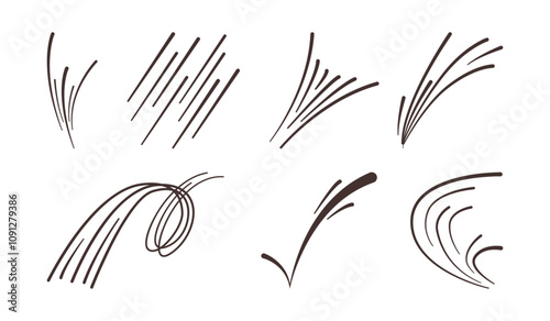 Motion trails of soccer ball, isolated curved and straight lines. Vector collection of powerful burst of energy that spinning rapidly. Football fly actions effect, icons of speed strokes