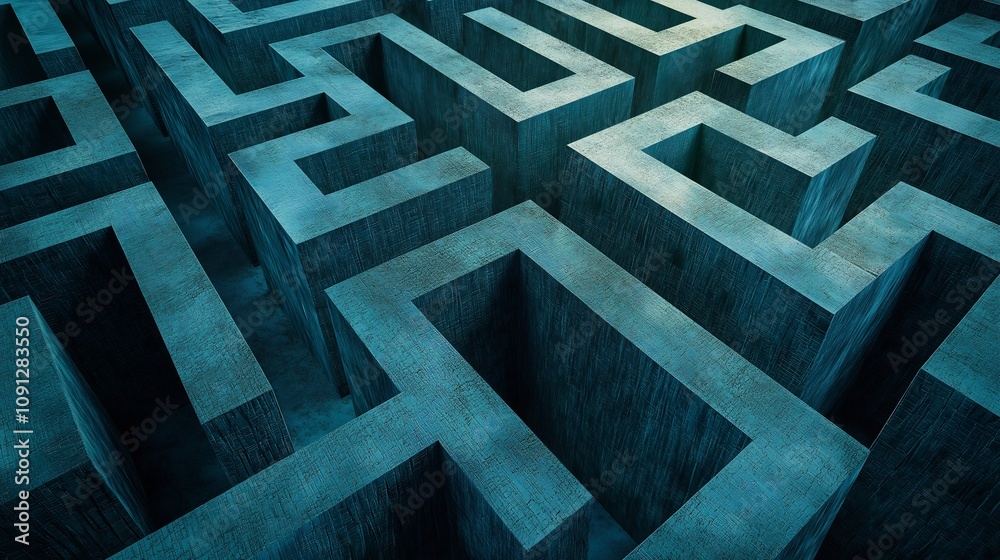 custom made wallpaper toronto digitalDark Teal Labyrinth Maze Puzzle Concept