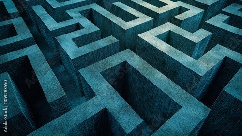 Wallpaper Mural Dark Teal Labyrinth Maze Puzzle Concept Torontodigital.ca