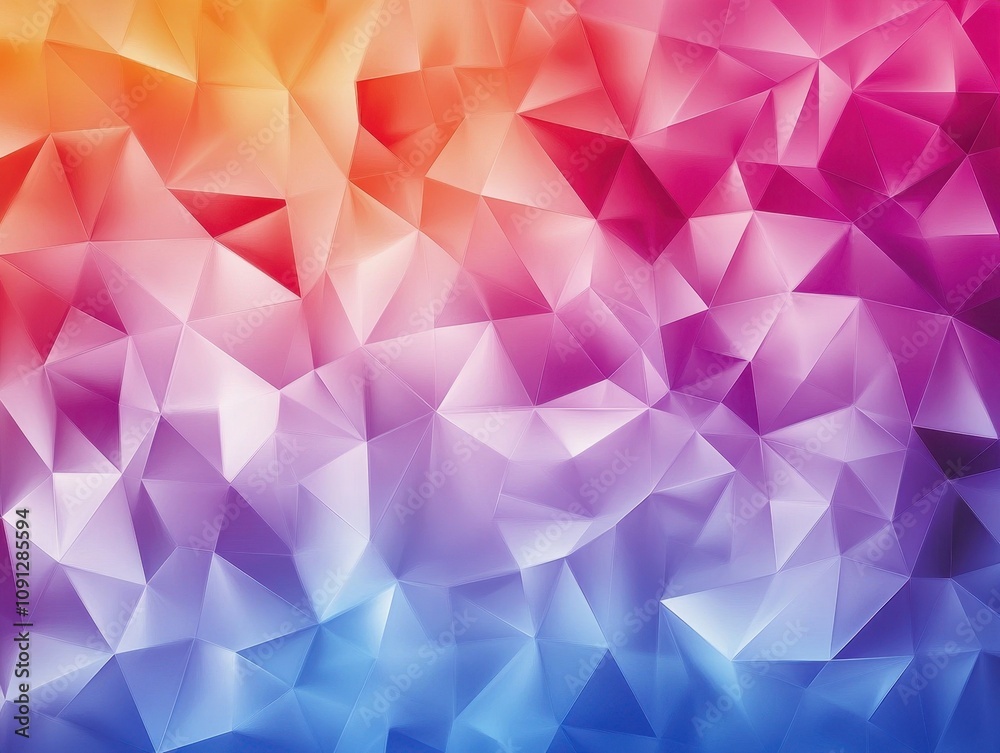 Obraz premium Dynamic Geometric Abstract Triangle Design Digital Art Vivid Colors Modern Aesthetic Creative Space Visual Concept