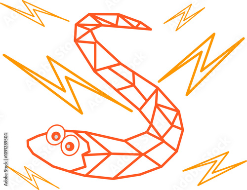 Vector Geometry Electric eel. Geometric Electric Eel Design.