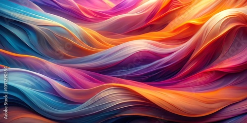 Wallpaper Mural Abstract Fluid Dynamic Waves of Vibrant Colors, abstract art, digital art Torontodigital.ca