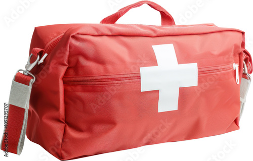 Red first aid bag photo