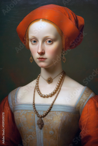 Woman Renaissance Painting Style Portrait