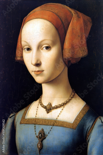 Woman Renaissance Painting Style Portrait