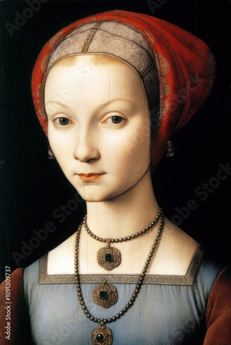 Woman Renaissance Painting Style Portrait