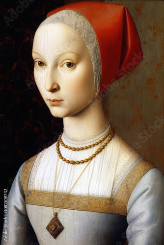 Woman Renaissance Painting Style Portrait