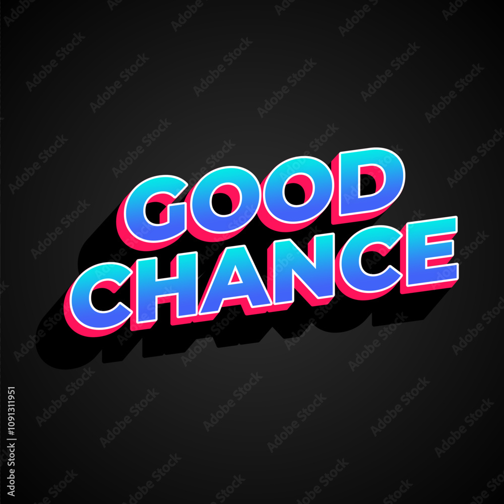 Obraz premium Good chance text effect for social media ads
