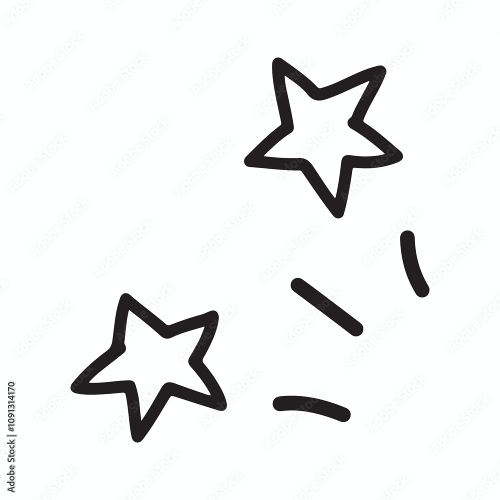 Obraz premium Premium Vectors | Doodle vector set illustration with hand drawn vector art style stars, watermelon, heart,