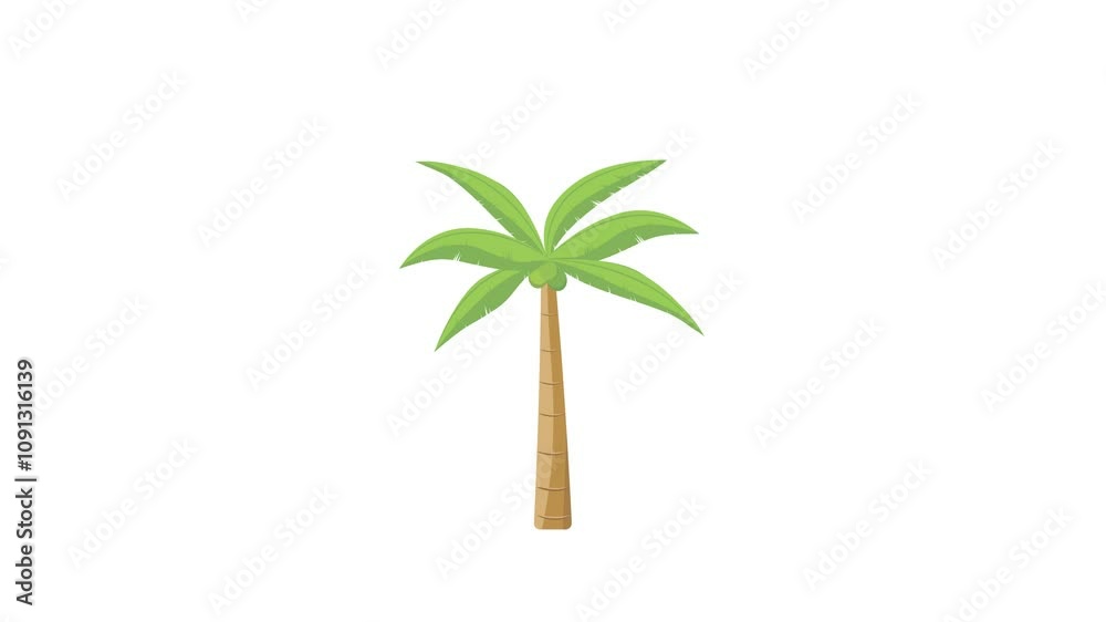 swaying coconut tree animated coconut tree swaying in the wind looping 4k