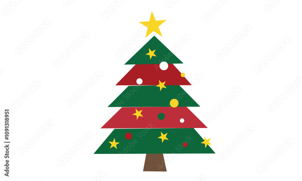 Obraz premium Christmas tree , white background