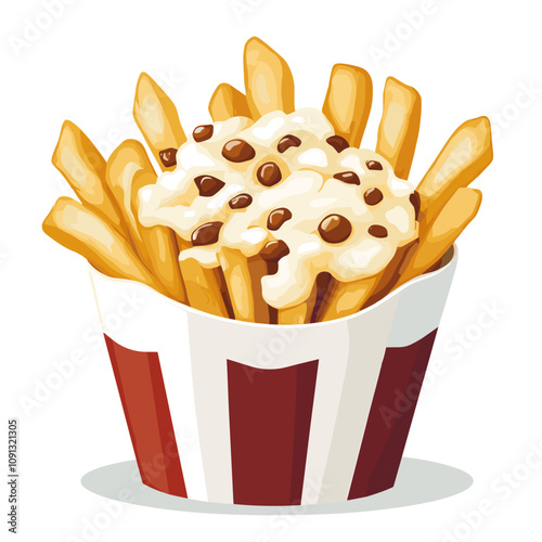 Classic Poutine Icon with Fries and Gravy