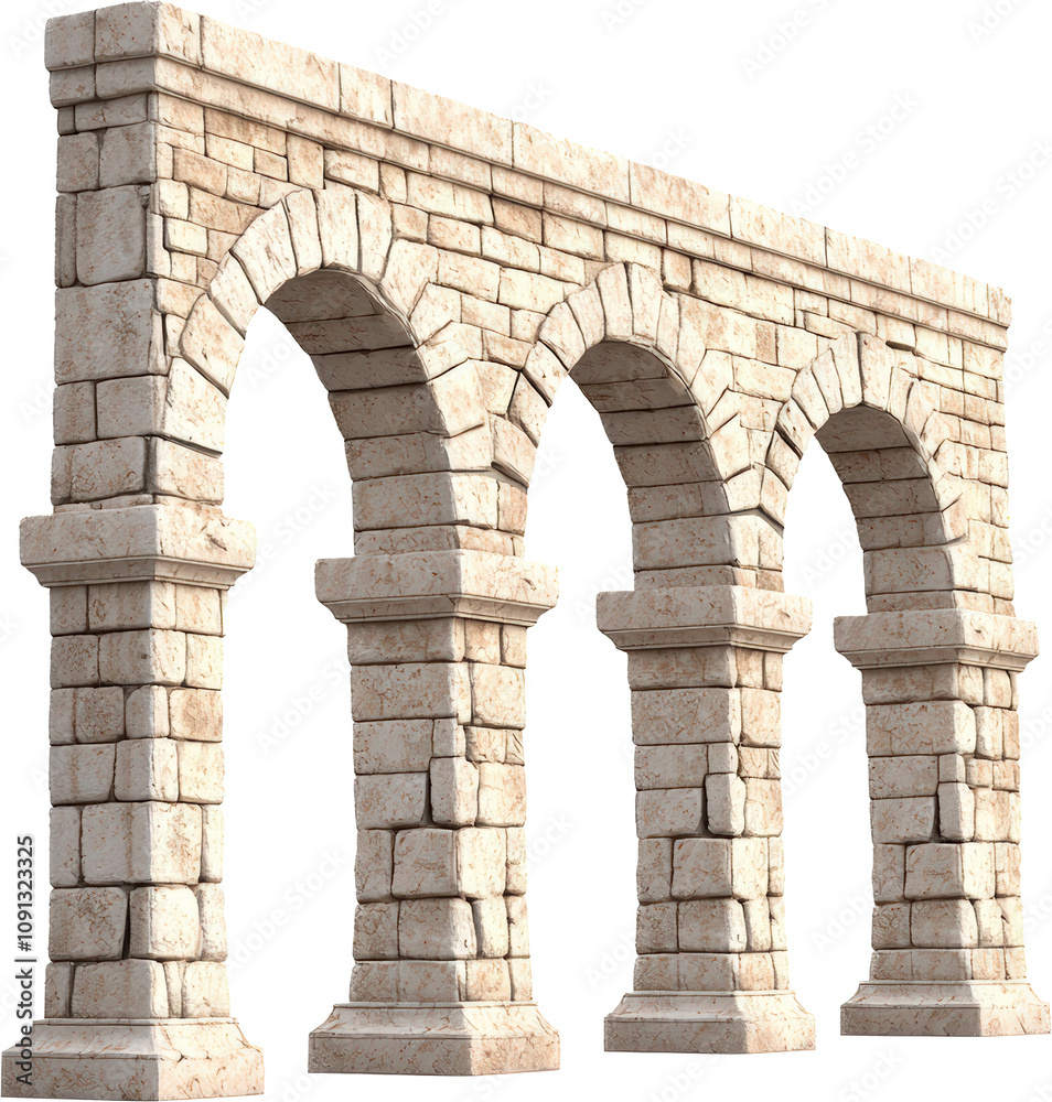 Ancient stone arches with weathered texture.