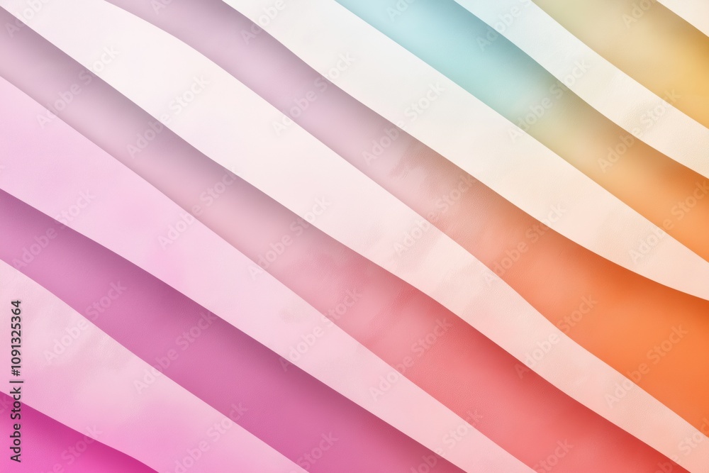 Obraz premium A colorful, abstract background with a pink stripe. The background is made up of many different colors, including pink, orange, and purple. The stripes are of varying widths