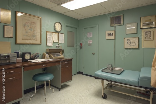 Vintage Doctors Office Examination Room Interior Design
