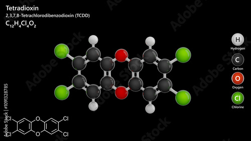 Fotografie Molecule: Dioxin or TCDD