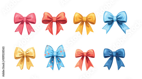 Cute Ribbons and Bows Icon Symbol