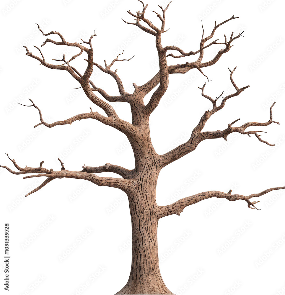 Fototapeta premium Leafless tree with twisted branches
