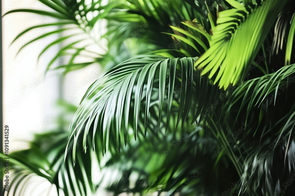 Obraz premium Close-up Photograph of Green Palm Fronds