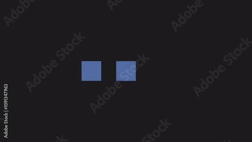 Pushing two squares. Loopable 2d animation video. Motion graphics with alpha channel.
