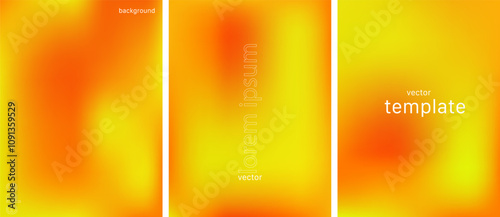Abstract fluid background set. Gradient grid. The effect of a combination of bright colors. Blurry liquids are colorful mixtures. Modern design template for web covers, advertising banners, posters.