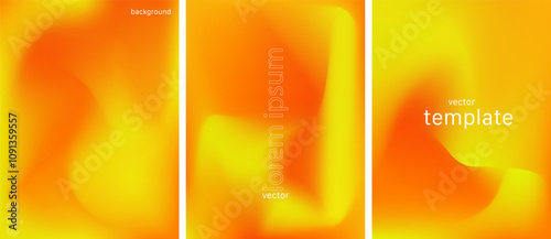 Abstract fluid background set. Gradient grid. The effect of a combination of bright colors. Blurry liquids are colorful mixtures. Modern design template for web covers, advertising banners, posters.