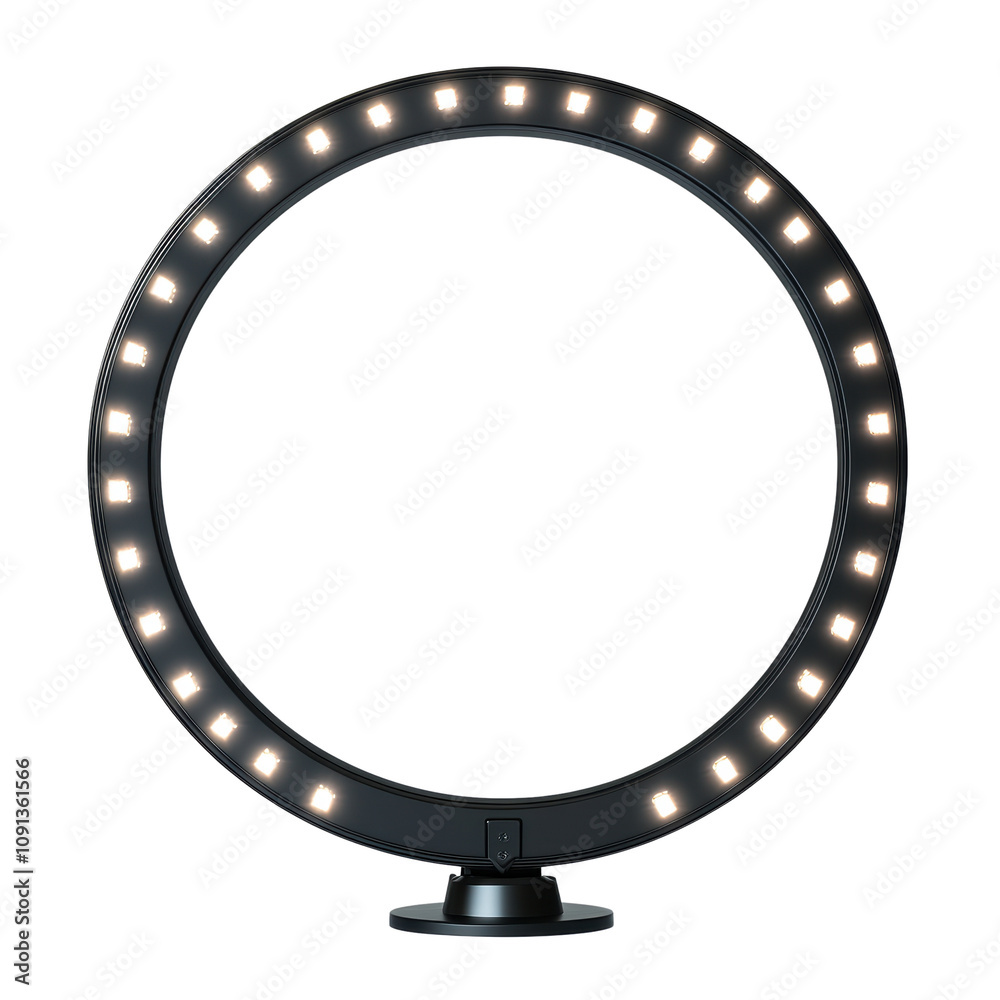 Naklejka premium Versatile LED Ring Light for Perfect Lighting on white background