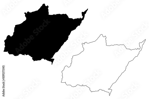 North Governorate (Lebanese Republic, Governorates of Lebanon) map vector illustration, scribble sketch Gouvernorat du Liban-Nord map