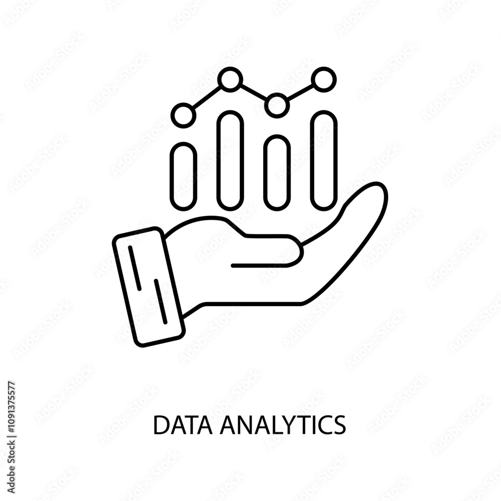 Obraz premium data analytics concept line icon. Simple element illustration. data analytics concept outline symbol design.