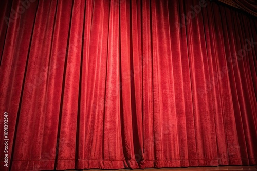 Red background with a subtle texture resembling an old-fashioned theater curtain, creating a sense of nostalgia and timelessness, elegant nostalgia, red background