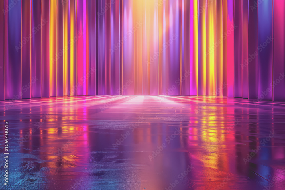 Obraz premium Elegant abstract background in gorgeous gold and purple colors. Elegant interior wall illustration of Filmic lighting.