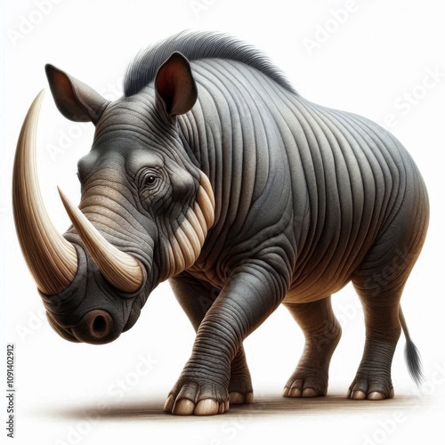 Arsinoitherium is isolated on a White background 3 photo