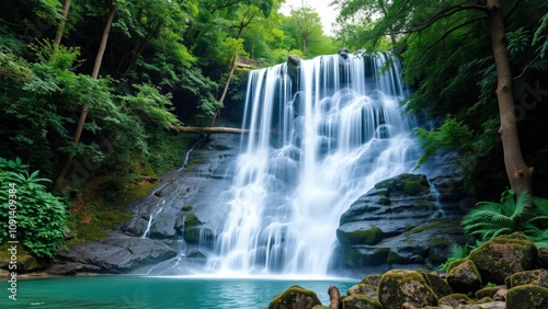Experience Serenity with This Stunning Waterfall Image, Perfect for Home Decor or Wall Art