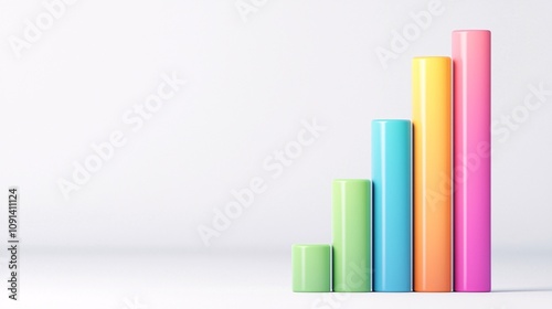 Ascending Success: 3D Business Graph Icon in Vibrant Colors Symbolizing Growth and Prosperity on Neutral Background. Free Download Ascending Success: 3D Business Graph Icon in Vibrant Colors Symbolizing Growth and Prosperity on Neutral Background. - GFXLoad