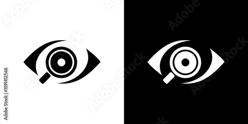 Magnifier glass eye icon logo vector
