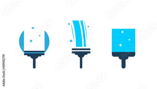 Window squeegee logo vector cleaner wiper service company