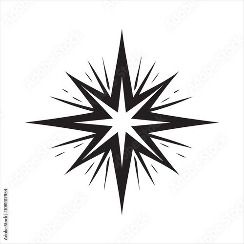 Star of Bethlehem, Christian silhouette vector art illustration