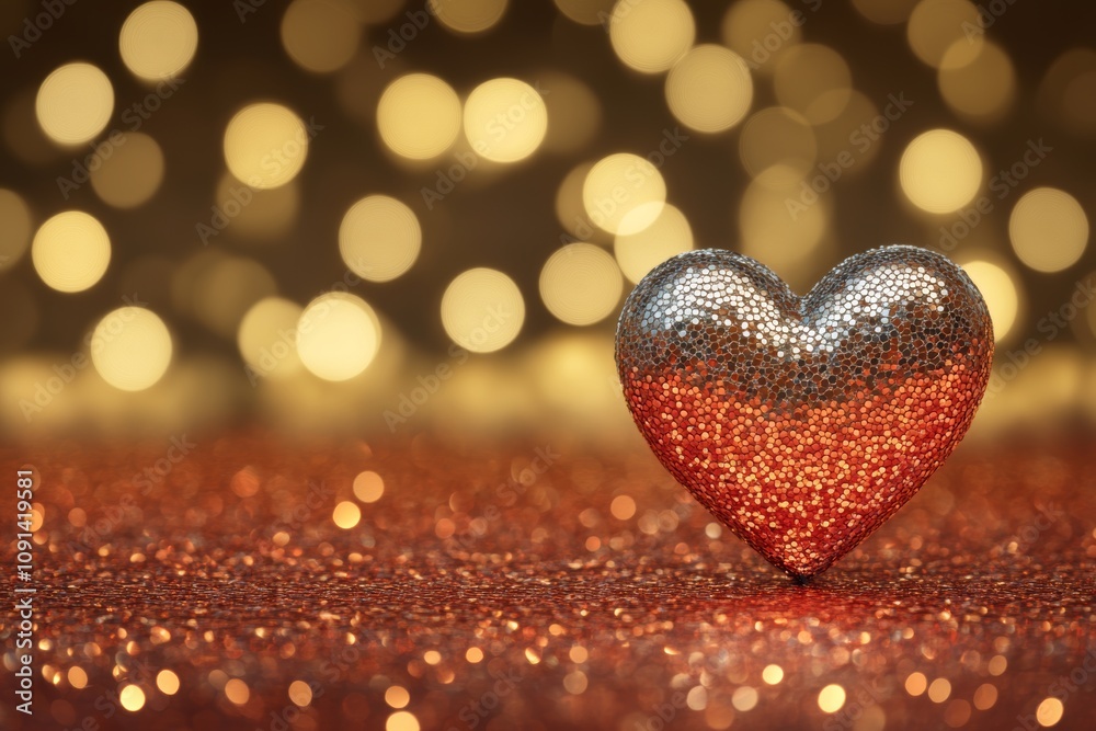 A glimmering heart-shaped object rests elegantly on a reflective surface, capturing the essence of love and romance, perfect for Valentine's Day celebrations. A glimmering heart-shaped object rests elegantly on a reflective surface, capturing the essence of love and romance, perfect for Valentine's Day celebrations.