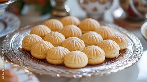 Mamoul cookies, awameh pastries, and traditional Arabic sweets are served on special occasions like Eid al-Adha, Eid al-Fitr, and Ramadan. photo