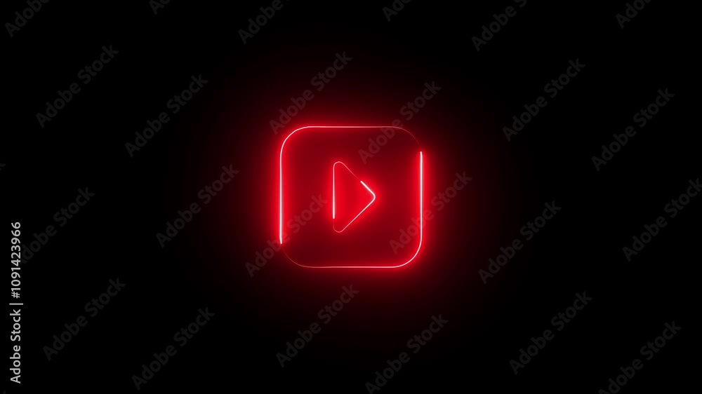 You tube social media icon: Circular and vibrant style reveal animation with transparency