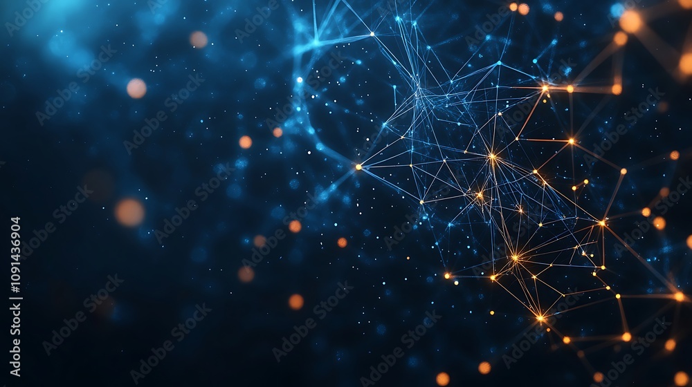 Obraz premium Abstract digital network of people connecting technology background