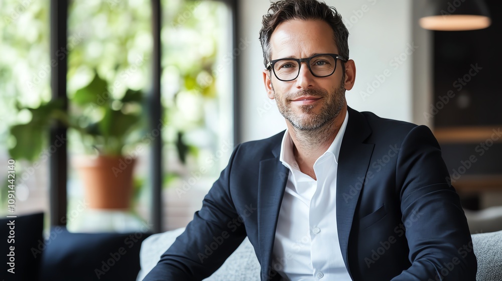 Fototapeta premium A businessman believes AI-powered automation will reshape traditional business models.