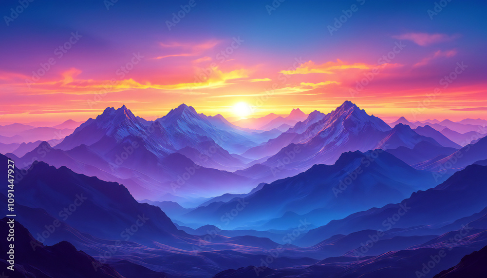 Obraz premium sunset in the mountains