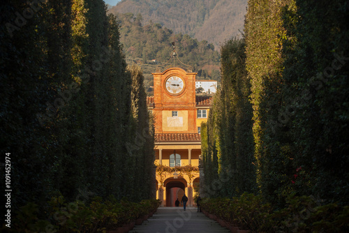 Italia, Toscana, Lucca, Marlia la villa Reale e il parco. Palazzina dell'orologio. photo