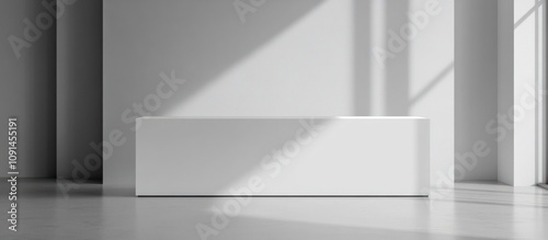 Wallpaper Mural Minimalist White Cube Display in Sunlit Room Torontodigital.ca