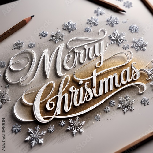 Elegant Merry Christmas Design: A Creative Holiday Greeting with Artistic Flair