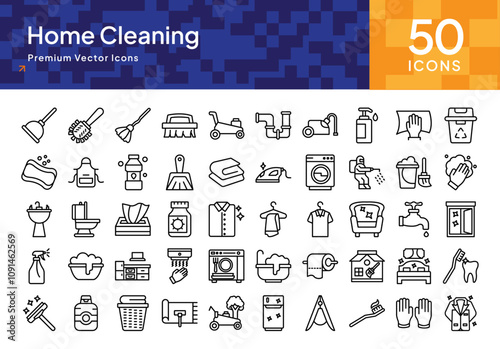 Household Cleaning and Organization Icon Pack for Eco-Friendly, Residential Cleaning Solutions